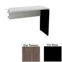 Mesa de Escritório Complemento 90 x 45 cm Pé Painel PE25 em MDP Cor Walnut e Base Preta