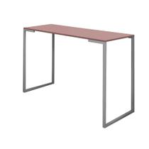 Mesa De Escritório Computador 90cm Stan Industrial Ferro Cinza MDF Rose - Ahz Móveis