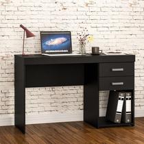 Mesa De Escritório Computador Malta 1,20m 2 Gavetas - Preto - Politorno