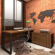 Mesa de Escritório Diretor em L Industrial 170cm Pés Metalon Mesa de Escritório Diretor em L Industrial 170cm Pés Metalon