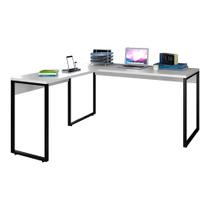 Mesa de Escritório em L 150x150 Studio Industrial Branco Mpozenato