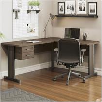 Mesa De Escritório Em L 2 Gavetas Versatile Munique 1,70m X 1,50m Mesa De Escritório Em L 2 Gavetas Versatile Munique 1,70m X 1,50m
