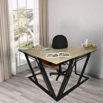 MESA DE ESCRITÓRIO EM L AÇO MDF ESTILO INDUSTRIAL ME04 Informar cor da estrutura e MDF via mensagem após a compra