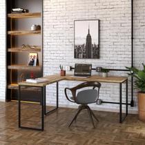 Mesa De Escritório Em L Estilo Industrial 1,50x1,50m Kuadra