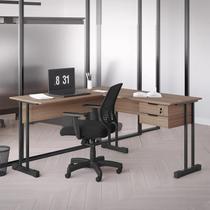 Mesa de Escritório em L Ethos Estilo Industrial 2 Gavetas com Chave Escrivaninha de Canto Home Office Mesa de Escritório em L Ethos Estilo Industrial 2 Gavetas com Chave Escrivaninha de Canto Home Office