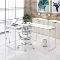 Mesa de Escritorio em L Office Kuadra 120cm Est.Branca