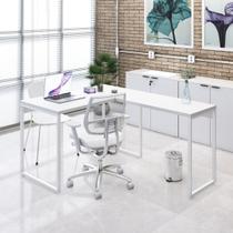 Mesa de Escritorio em L Office Kuadra 120cm Est.Branca