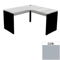 Mesa de Escritório em L Pé Painel PE25 em MDP 155 x 155 x 60 cm Cinza com Base Cinza Mesa de Escritório em L Pé Painel PE25 em MDP 155 x 155 x 60 cm Cinza com Base Cinza