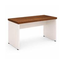 Mesa de Escritório Executiva Reta - 1,20m x 0,60m (Tampo 40mm) - Nogal Sevilha / Champanhe