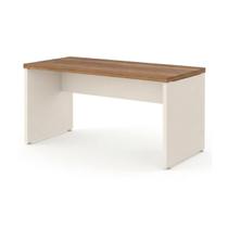 Mesa de Escritório Executiva Reta - 1,50m x 0,60m (Tampo 40mm) - Nogal Sevilha / Champanhe - 34306 Mesa de Escritório Executiva Reta - 1,50m x 0,60m (Tampo 40mm) - Nogal Sevilha / Champanhe - 34306