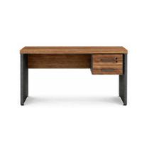 Mesa de Escritório Executiva Reta com Gavetas 1,70m x 0,70cm Tampo 40mm Nogal Sevilha e Preto 21475 Mesa de Escritório Executiva Reta com Gavetas 1,70m x 0,70cm Tampo 40mm Nogal Sevilha e Preto 21475