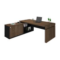 Mesa de Escritório Executivo 1 PT Marrom e Preta Mesa de Escritório Executivo 1 PT Marrom e Preta