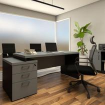 Mesa de Escritório Extensível 170cm a 192cm com Gaveteiro - F5 Office G