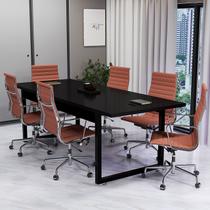 Mesa De Escritório Grande Estrutura de Ferro Estilo Industrial 190Cm Para Sala de Reunião Mesa De Escritório Grande Estrutura de Ferro Estilo Industrial 190Cm Para Sala de Reunião