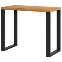 Mesa de Escritório Industrial 89,5x44 cm Pradel F11 MDF 100% Freijó/Preto Fosco Design Moderno e Funcional