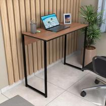 Mesa de Escritório Industrial 90x50 MDF com Estrutura em Metalon Escrivaninha Compacta para Home Office