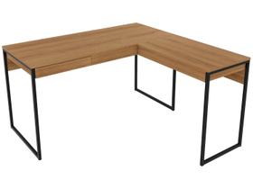 Mesa de Escritório Industrial em L - Amêndoa/Preto Mesa de Escritório Industrial em L - Amêndoa/Preto