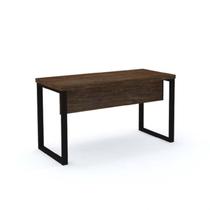 Mesa de Escritório Madeira 150x60x75cm M150/60PE40TUB 150cm Industrial Embua Terra e Preto Marrom