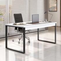 Mesa de Escritório Málaga Branca e Preta 150 cm Mesa de Escritório Málaga Branca e Preta 150 cm