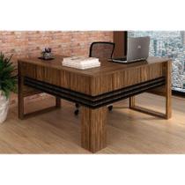 Mesa de Escritório ME4145 Nogal/Preto - Tecno Mobili Mesa de Escritório ME4145 Nogal/Preto - Tecno Mobili