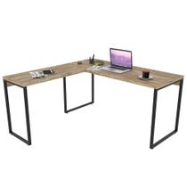 Mesa de Escritório Office em L 150x150cm Estilo Industrial Prisma Carvalho - Mpozenato