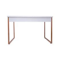 Mesa de Escritório Office Estilo Industrial JD Bella arte Branco com pés cobre Mesa de Escritório Office Estilo Industrial JD Bella arte Branco com pés cobre