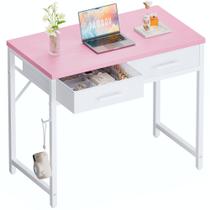 Mesa de Escritório Pamray 80 cm Rosa Pequena com 2 Gavetas Mesa de Escritório Pamray 80 cm Rosa Pequena com 2 Gavetas