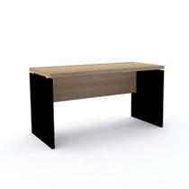 Mesa de Escritório Pé Painel PE40 em MDP 134 x 60 cm Cor Noce Naturalle Base Preta