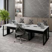 Mesa de Escritório Plataforma 6 Pessoas 2,70m CPS Pés Metal Mesa de Escritório Plataforma 6 Pessoas 2,70m CPS Pés Metal