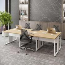 Mesa de Escritório Plataforma 6 Pessoas 2,70m MBR Pés Metal