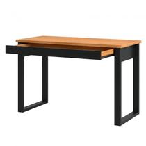 Mesa de Escritório Pradel 118x53cm Freijó Preto Fosco com Gaveta Estilo Industrial F24 Mesa de Escritório Pradel 118x53cm Freijó Preto Fosco com Gaveta Estilo Industrial F24