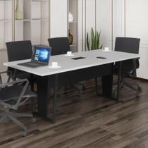 Mesa de Escritório Reunião 200cm com Caixa de Tomadas Multimóveis CR25335