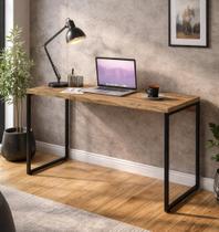 Mesa de Escritório Studio 120cm Industrial Carvalho E Preto