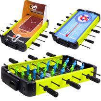 Mesa de Esportes Portátil Pebolim 3 em 1 Grande Infantil - Castela