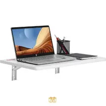 Mesa de Estudo Dobrável para Quarto Suspensa Parede 80cm x 30cm Escritório Compacta