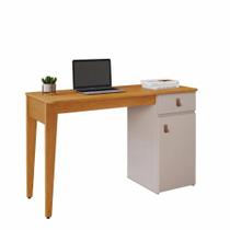 Mesa de estudo Helo com porta e gaveta - Cinamomo/Off White - JCM MOVELARIA Mesa de estudo Helo com porta e gaveta - Cinamomo/Off White - JCM MOVELARIA