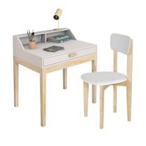 Mesa De Estudo Infantil Pés De Madeira Gaveta Nicho mdf Com Cadeira Para Quarto - Casa Detalhe