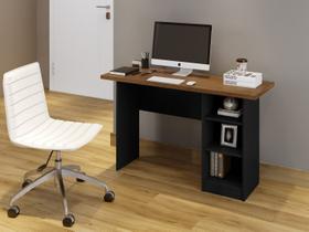 Mesa de Estudo Nevada Canela/Preto Com Nichos Porta Livros / Objetos de Decoração e Pessoal