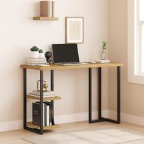 mesa de estudo para quarto escritório sala com prateleiras mali 1,20m estilo industrial moderno com prateleira home office mesa de estudo para quarto escritório sala com prateleiras mali 1,20m estilo industrial moderno com prateleira home office