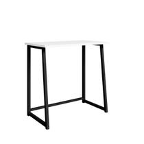 Mesa de Estudo Portátil Quarto Sala Dobrável em Aço Fit Preo/Branco