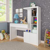 Mesa de Estudos Infantil 122,5x138x46, Lucca 1 Gaveta 122,5cm Branco Mesa de Estudos Infantil 122,5x138x46, Lucca 1 Gaveta 122,5cm Branco