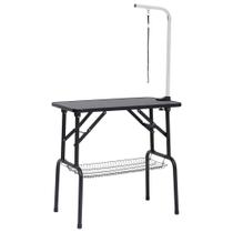 Mesa de higiene para animais de estimação VidaXL ajustável com braço de aço 80x48cm