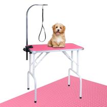 Mesa de higiene para cães de estimação LEIBOU dobrável com braço e laço 32"