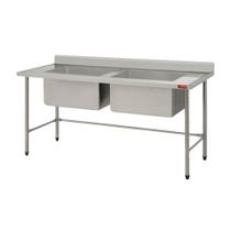 Mesa de Inox 1,50 X 0,70 com Pia 2 Cubas Centrais 0,50 X 0,40 X 0,25 Sulfisa