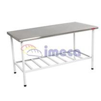 Mesa De Inox Industrial Para Açougue Com Prateleira 1,5 Metro Imeca