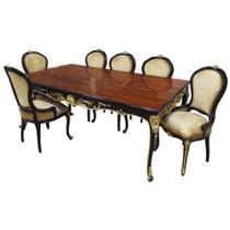 Mesa De Jantar 06 Cadeiras Imbuia Detalhes Folha De Ouro Ent Mesa De Jantar 06 Cadeiras Imbuia Detalhes Folha De Ouro Ent