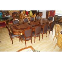 Mesa De Jantar 10 Cadeiras Classico Frances Marchetado Radic