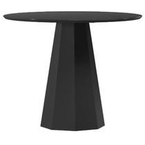 Mesa de Jantar 100x100 cm Isis com Vidro Preto New Ceval