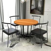 Mesa de Jantar 1,10m + 4 Cadeiras Metal Industrial F5