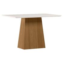 Mesa De Jantar 120 Cm Barbara Com Vidro Ype Off White New Ceval